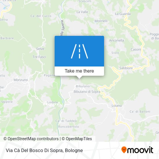 Via Cà Del Bosco Di Sopra map