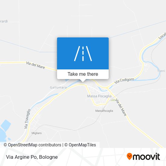 Via Argine Po map