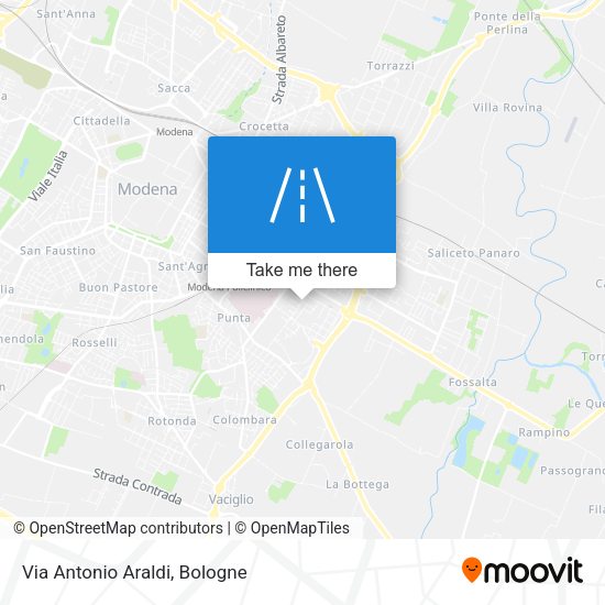 Via Antonio Araldi map