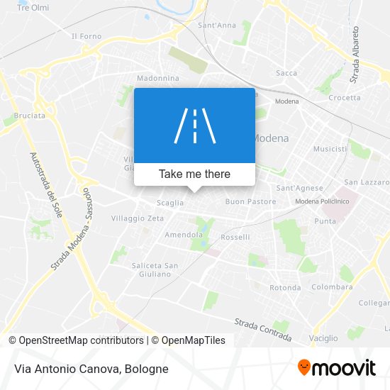 Via Antonio Canova map