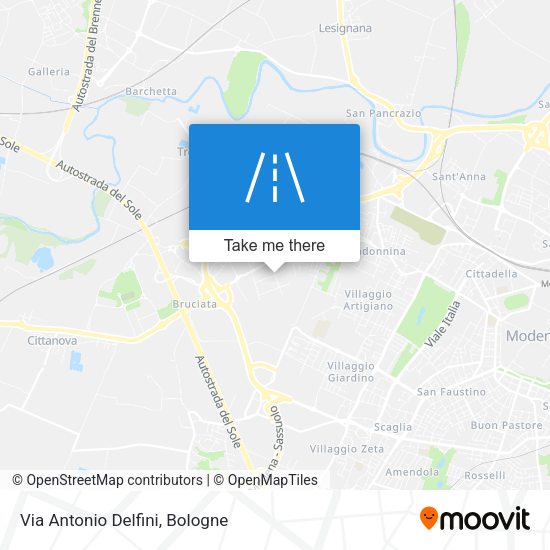 Via Antonio Delfini map