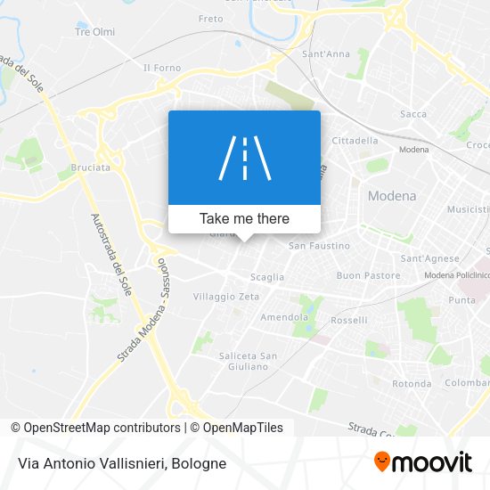 Via Antonio Vallisnieri map