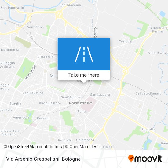 Via Arsenio Crespellani map