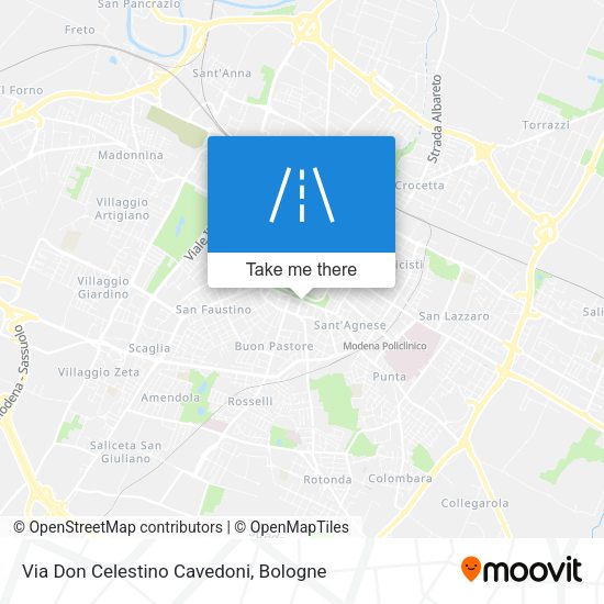 Via Don Celestino Cavedoni map