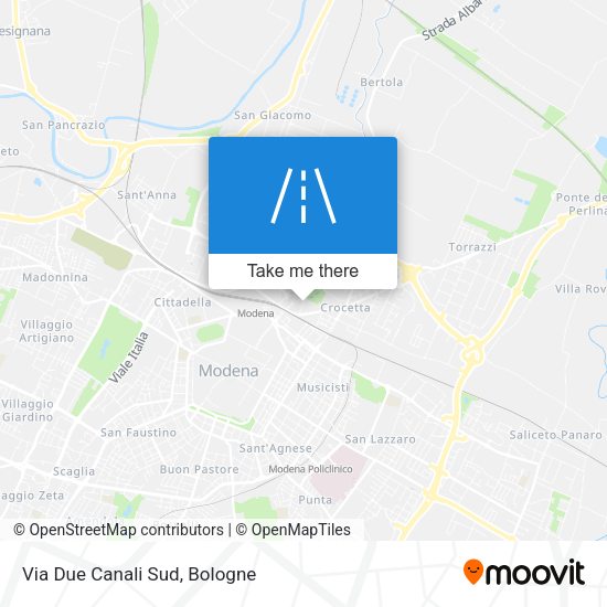 Via Due Canali Sud map