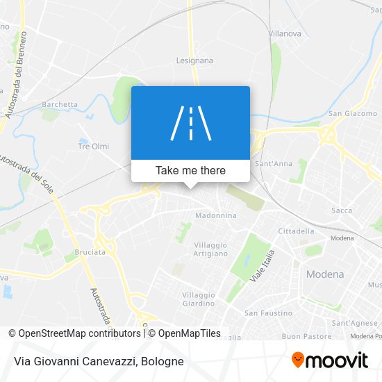 Via Giovanni Canevazzi map