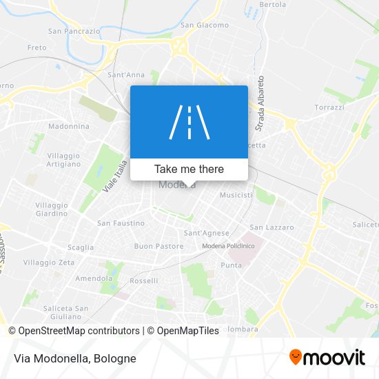 Via Modonella map