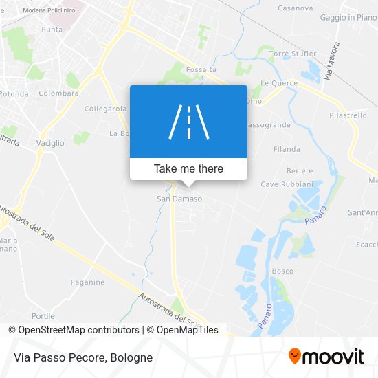 Via Passo Pecore map