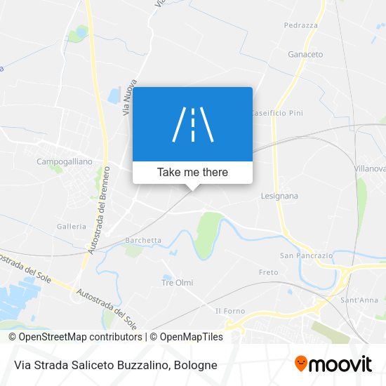 Via Strada Saliceto Buzzalino map