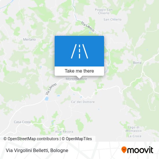 Via Virgolini Belletti map