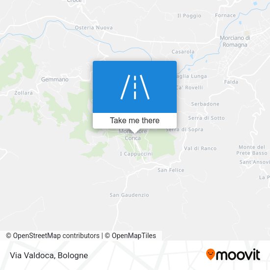 Via Valdoca map