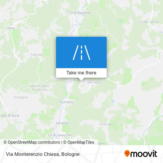 Via Monterenzio Chiesa map