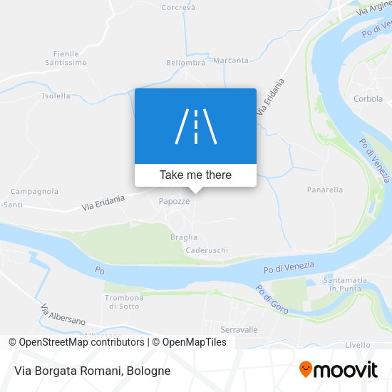 Via Borgata Romani map