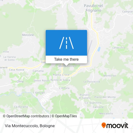 Via Montecuccolo map