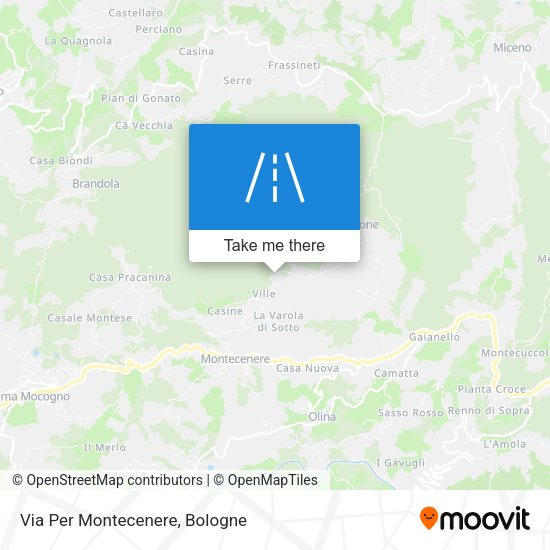 Via Per Montecenere map