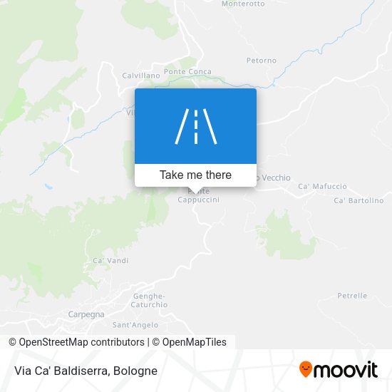 Via Ca' Baldiserra map