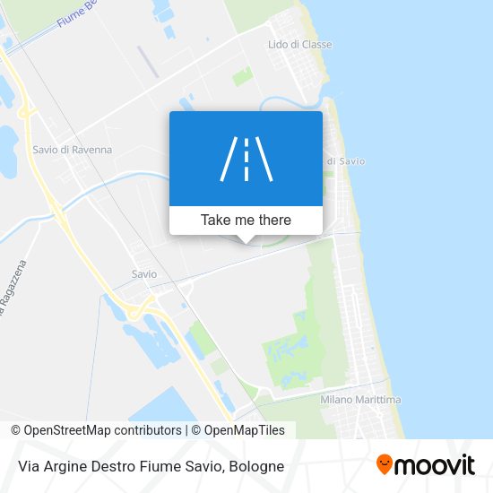 Via Argine Destro Fiume Savio map