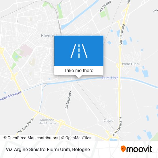 Via Argine Sinistro Fiumi Uniti map