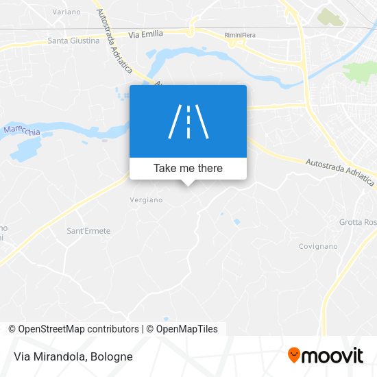 Via Mirandola map