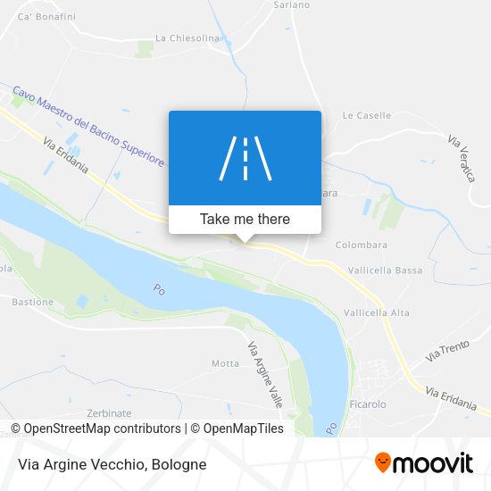 Via Argine Vecchio map