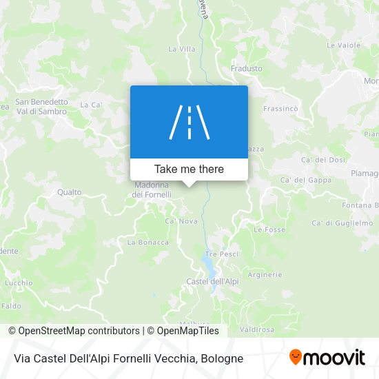 Via Castel Dell'Alpi Fornelli Vecchia map