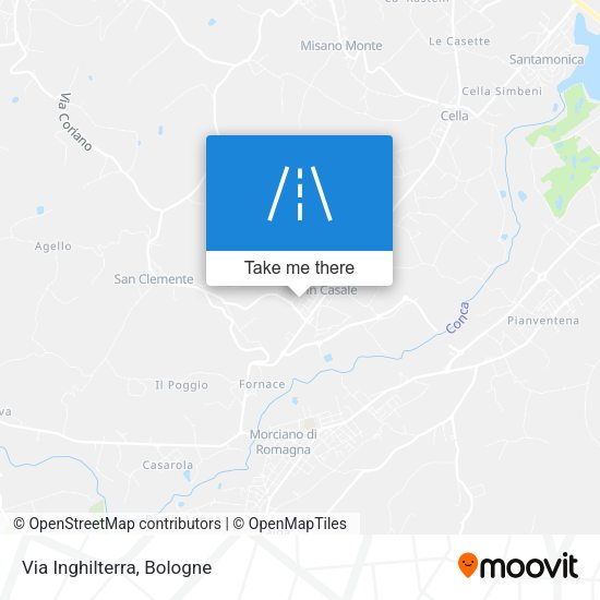 Via Inghilterra map