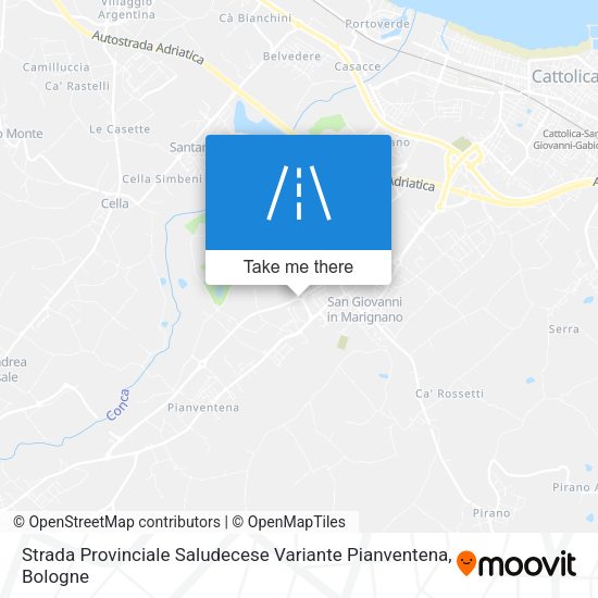 Strada Provinciale Saludecese Variante Pianventena map
