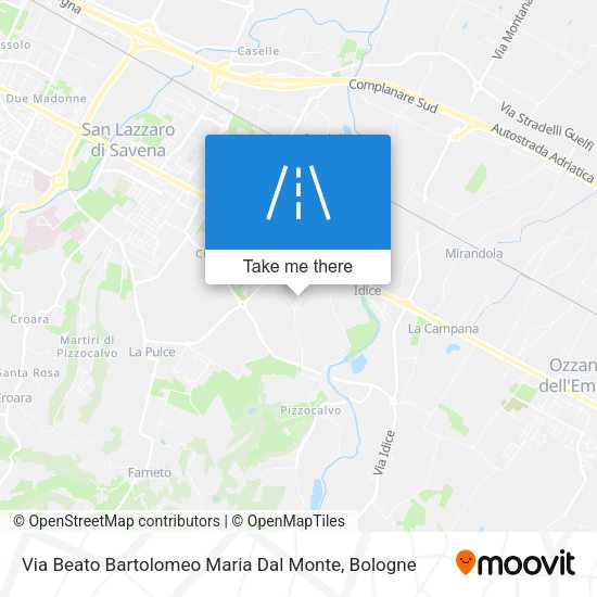 Via Beato Bartolomeo Maria Dal Monte map