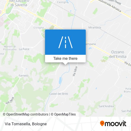 Via Tomasella map
