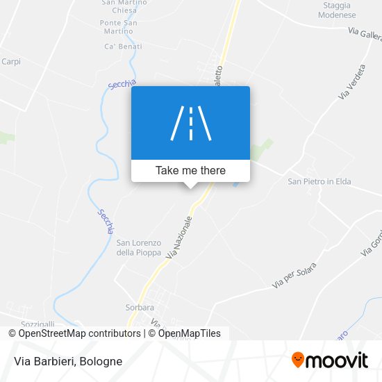 Via Barbieri map