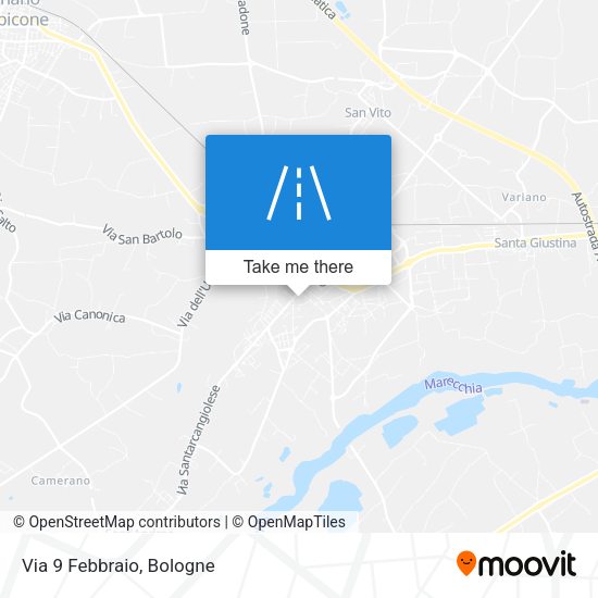 Via 9 Febbraio map