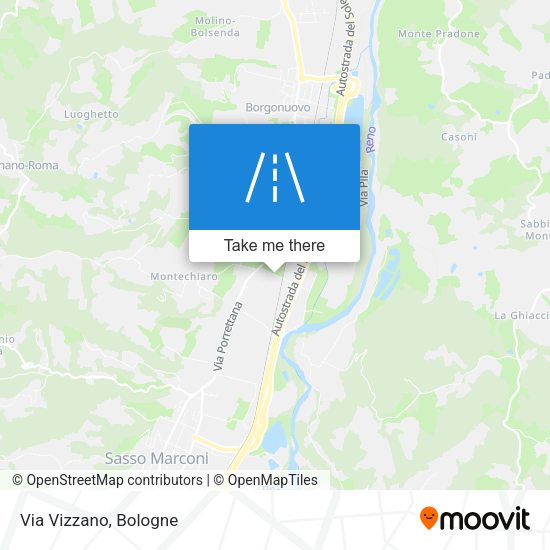 Via Vizzano map