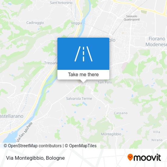 Via Montegibbio map