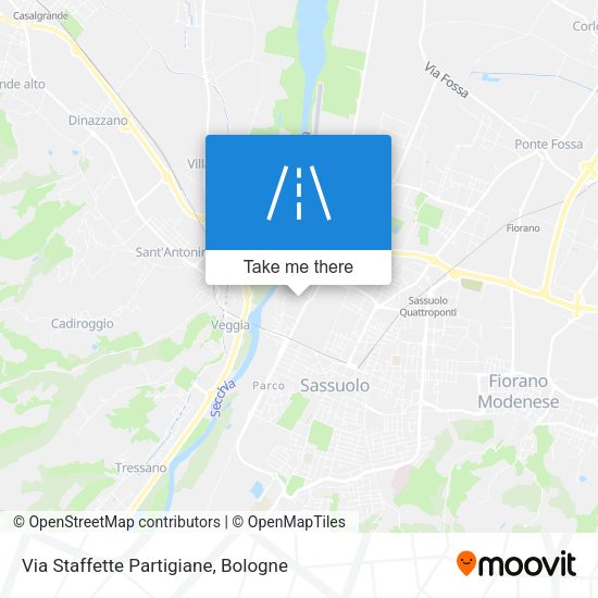 Via Staffette Partigiane map