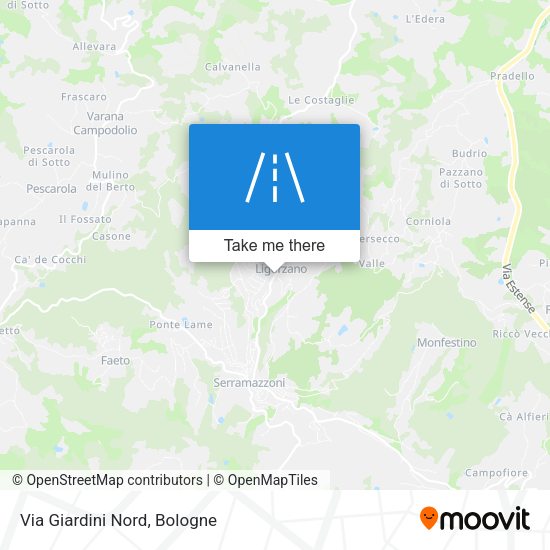 Via Giardini Nord map
