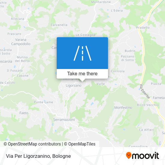 Via Per Ligorzanino map