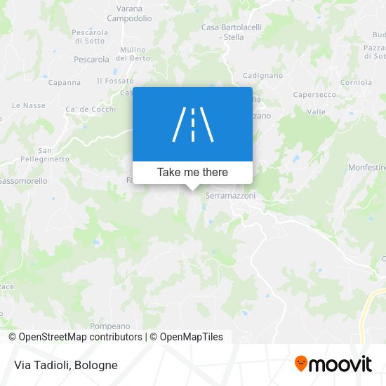 Via Tadioli map