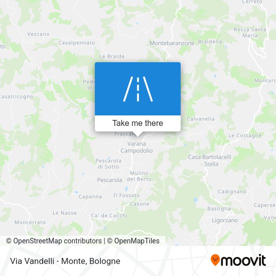 Via Vandelli - Monte map