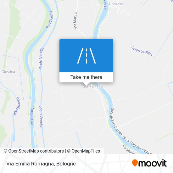 Via Emilia Romagna map