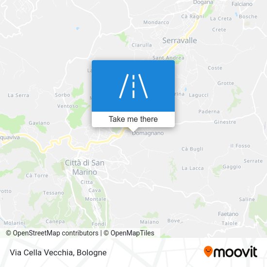 Via Cella Vecchia map