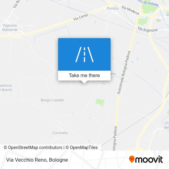 Via Vecchio Reno map