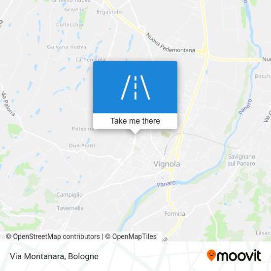 Via Montanara map