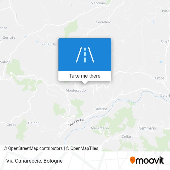 Via Canareccie map