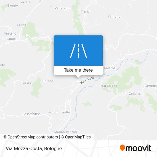 Via Mezza Costa map