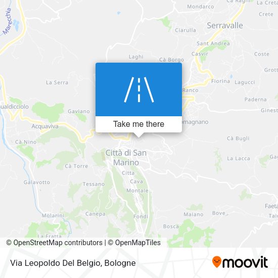 Via Leopoldo Del Belgio map
