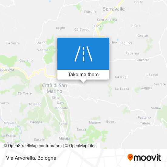 Via Arvorella map