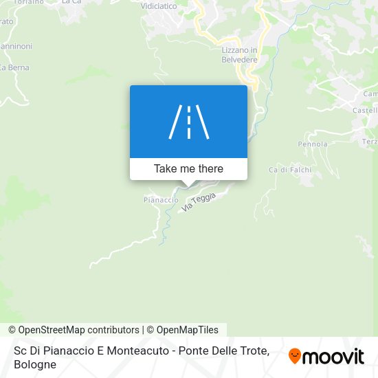 Sc Di Pianaccio E Monteacuto - Ponte Delle Trote map