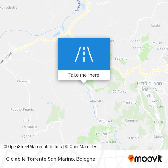 Ciclabile Torrente San Marino map