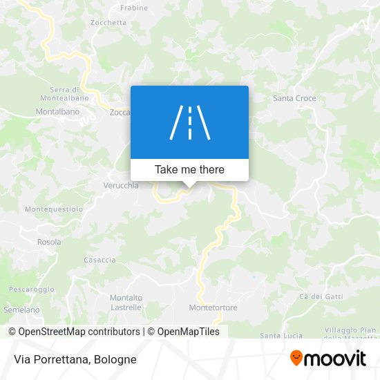 Via Porrettana map