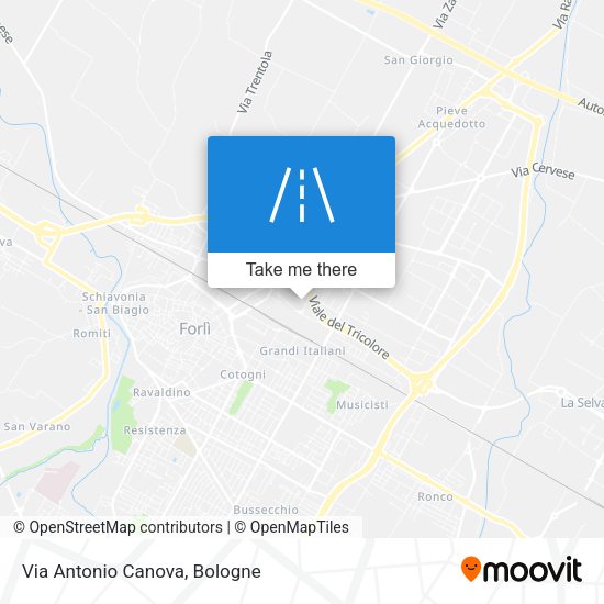 Via Antonio Canova map